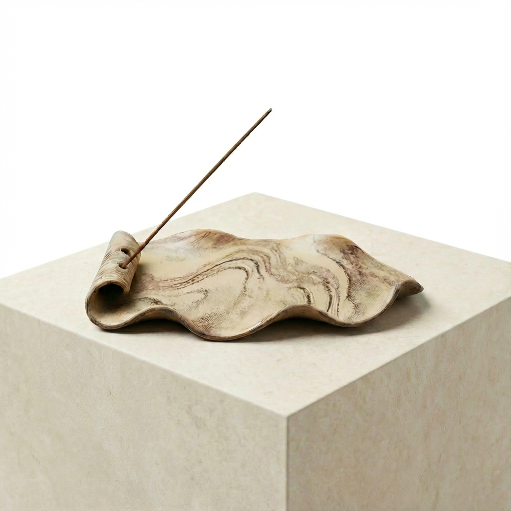 Juanfu Ceramic Incense Holder Gold product image on pale base